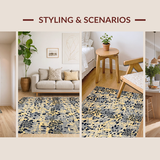 Ultra Soft Area Rug, Non Slip, Stain Resistant, Washable Area Rugs for Living Room, Bedroom, Sleek Contemporary Wildlife Design(Beige)