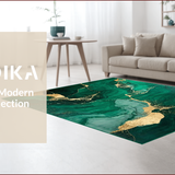 Ultra Soft Area Rug, Non Slip, Stain Resistant, Washable Area Rugs for Living Room, Bedroom, Emerald Green Abstract Elegance(Green)