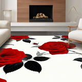 Ultra Soft Area Rug, Non Slip, Stain Resistant, Washable Area Rugs for Living Room, Bedroom, Chic Contemporary Floral Design(Red)