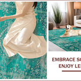 Ultra Soft Area Rug, Non Slip, Stain Resistant, Washable Area Rugs for Living Room, Bedroom, Serene Green Tiled Aesthetic(Green)