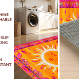Ultra Soft Area Rug, Non Slip, Stain Resistant, Washable Area Rugs for Living Room, Bedroom, Chic Contemporary Fringed Design(Orange)