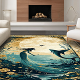 Ultra Soft Area Rug, Non Slip, Stain Resistant, Washable Area Rugs for Living Room, Bedroom, Whimsical Soft Tones Floor Mat(Gold)