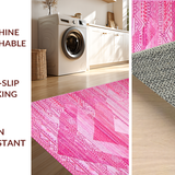 Ultra Soft Area Rug, Non Slip, Stain Resistant, Washable Area Rugs for Living Room, Bedroom, Playful Shaggy Love Design(Pink)
