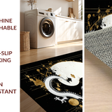 Ultra Soft Area Rug, Non Slip, Stain Resistant, Washable Area Rugs for Living Room, Bedroom, Elegant 3D Yin Yang Aesthetic(White)