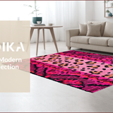 Ultra Soft Area Rug, Non Slip, Stain Resistant, Washable Area Rugs for Living Room, Bedroom, Chic Whimsical Animal Print Style(Pink)