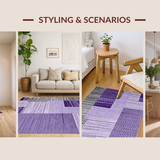Ultra Soft Area Rug, Non Slip, Stain Resistant, Washable Area Rugs for Living Room, Bedroom, Dynamic Modern Fluid Artistry(Purple)