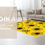 Ultra Soft Area Rug, Non Slip, Stain Resistant, Washable Area Rugs for Living Room, Bedroom, Rustic Sunflower Motif Delight(Yellow)