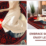 Ultra Soft Area Rug, Non Slip, Stain Resistant, Washable Area Rugs for Living Room, Bedroom, Chinese Ba-gua Living Room Non-Slip Carpet(Red)