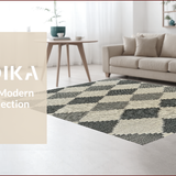 Ultra Soft Area Rug, Non Slip, Stain Resistant, Washable Area Rugs for Living Room, Bedroom, Charcoal Checkered Modern Entryway Stain-Resistant Rug(Beige)
