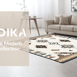 Ultra Soft Area Rug, Non Slip, Stain Resistant, Washable Area Rugs for Living Room, Bedroom, Artful Striped Cultural Weave(Beige)
