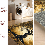 Ultra Soft Area Rug, Non Slip, Stain Resistant, Washable Area Rugs for Living Room, Bedroom, Modern Symbolic Nature Design(Gold)