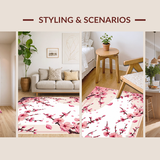 Ultra Soft Area Rug, Non Slip, Stain Resistant, Washable Area Rugs for Living Room, Bedroom, Vibrant Pink and Green Design(Pink)