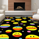 Ultra Soft Area Rug, Non Slip, Stain Resistant, Washable Area Rugs for Living Room, Bedroom, Lively Multicolored Geometric Display(Yellow)