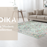 Ultra Soft Area Rug, Non Slip, Stain Resistant, Washable Area Rugs for Living Room, Bedroom, Soft Green Abstract Leaf Pattern(Green)