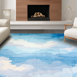 Ultra Soft Area Rug, Non Slip, Stain Resistant, Washable Area Rugs for Living Room, Bedroom, Sky-inspired Soft Blue Aesthetic(Blue)
