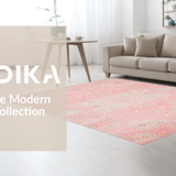 Ultra Soft Area Rug, Non Slip, Stain Resistant, Washable Area Rugs for Living Room, Bedroom, Rustic Earthy Toned Symmetry(Pink)