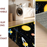Ultra Soft Area Rug, Non Slip, Stain Resistant, Washable Area Rugs for Living Room, Bedroom, Stellar Educational Play Space(Yellow)