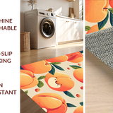Ultra Soft Area Rug, Non Slip, Stain Resistant, Washable Area Rugs for Living Room, Bedroom, Charming Playful Peach Motif(Orange)
