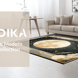 Ultra Soft Area Rug, Non Slip, Stain Resistant, Washable Area Rugs for Living Room, Bedroom, Rustic Earthy Toned Tapestry(Gold)