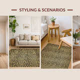 Ultra Soft Area Rug, Non Slip, Stain Resistant, Washable Area Rugs for Living Room, Bedroom, Rustic Neutral Textured Pattern(Beige)