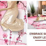 Ultra Soft Area Rug, Non Slip, Stain Resistant, Washable Area Rugs for Living Room, Bedroom, Elegant Cherry Petal Design(Pink)