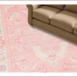 Ultra Soft Area Rug, Non Slip, Stain Resistant, Washable Area Rugs for Living Room, Bedroom, Delicate Curvy Pink Decor(Pink)