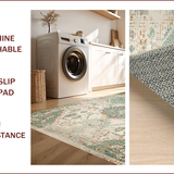 Ultra Soft Area Rug, Non Slip, Stain Resistant, Washable Area Rugs for Living Room, Bedroom, Distressed Oriental Ivory Sage Living Room Rug(Beige)