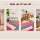 Ultra Soft Area Rug, Non Slip, Stain Resistant, Washable Area Rugs for Living Room, Bedroom, Modern Abstract Thin(Pink)