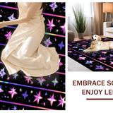 Ultra Soft Area Rug, Non Slip, Stain Resistant, Washable Area Rugs for Living Room, Bedroom, Dynamic Multi-Hued Star Design(Pink)