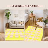 Ultra Soft Area Rug, Non Slip, Stain Resistant, Washable Area Rugs for Living Room, Bedroom, Artful Light Yellow Dreamscape(Yellow)
