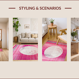 Ultra Soft Area Rug, Non Slip, Stain Resistant, Washable Area Rugs for Living Room, Bedroom, Chic Modern Monochrome Elegance(Pink)