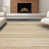 Ultra Soft Area Rug, Non Slip, Stain Resistant, Washable Area Rugs for Living Room, Bedroom, Organic Textured Rustic Charm(Beige)