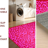 Ultra Soft Area Rug, Non Slip, Stain Resistant, Washable Area Rugs for Living Room, Bedroom, Playful Cartoonish Cheetah Aesthetic(Pink)