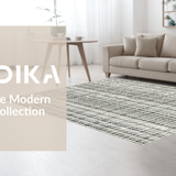 Ultra Soft Area Rug, Non Slip, Stain Resistant, Washable Area Rugs for Living Room, Bedroom, Black and White Striped Carpet, Geometric Pattern(Gray)