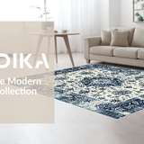 Ultra Soft Area Rug, Non Slip, Stain Resistant, Washable Area Rugs for Living Room, Bedroom, Luxurious Vintage Diamond Pattern(White)