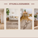 Ultra Soft Area Rug, Non Slip, Stain Resistant, Washable Area Rugs for Living Room, Bedroom, Contemporary Antelope Print Kitchen Rug(Beige)