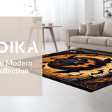Ultra Soft Area Rug, Non Slip, Stain Resistant, Washable Area Rugs for Living Room, Bedroom, Rustic Black and White Theme(Orange)