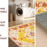Ultra Soft Area Rug, Non Slip, Stain Resistant, Washable Area Rugs for Living Room, Bedroom, Luxurious Bold Colorful Trellis Pattern(Yellow)