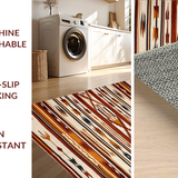 Ultra Soft Area Rug, Non Slip, Stain Resistant, Washable Area Rugs for Living Room, Bedroom, Striking Tiled Pattern in Rich Hues(Brown)
