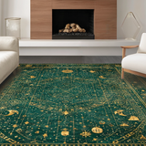 Ultra Soft Area Rug, Non Slip, Stain Resistant, Washable Area Rugs for Living Room, Bedroom, Spellbound Rug - Witchcraft Inspired Home Decor with Magical Elements(Green)