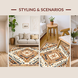 Ultra Soft Area Rug, Non Slip, Stain Resistant, Washable Area Rugs for Living Room, Bedroom, Chic Modern Striped Layout(Beige)