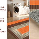 Ultra Soft Area Rug, Non Slip, Stain Resistant, Washable Area Rugs for Living Room, Bedroom, Chic Striped Relaxation Mat(Orange)