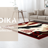 Ultra Soft Area Rug, Non Slip, Stain Resistant, Washable Area Rugs for Living Room, Bedroom, Artistic Red Nautical Illustration(Red)