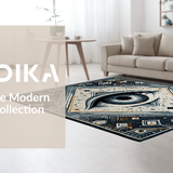 Dark Gray Rustic Medallion Accent(Gray)