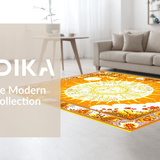 Ultra Soft Area Rug, Non Slip, Stain Resistant, Washable Area Rugs for Living Room, Bedroom, Whimsical Sun and Moon Embellishments(Orange)