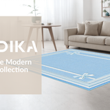 Ultra Soft Area Rug, Non Slip, Stain Resistant, Washable Area Rugs for Living Room, Bedroom, Sweet Ribbon Accent Rug Preppy Decor Coquette Style Chic Bathroom Carpet(Blue)