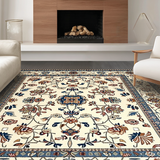 Ultra Soft Area Rug, Non Slip, Stain Resistant, Washable Area Rugs for Living Room, Bedroom, Rustic Neutral Petal Design(Beige)