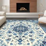 Ultra Soft Area Rug, Non Slip, Stain Resistant, Washable Area Rugs for Living Room, Bedroom, Rustic Vibrant Flower Arrangement(White)