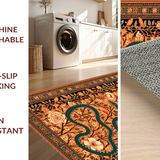 Ultra Soft Area Rug, Non Slip, Stain Resistant, Washable Area Rugs for Living Room, Bedroom, Cozy Floral Inspired Runner(Orange)