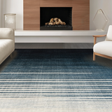 Ultra Soft Area Rug, Non Slip, Stain Resistant, Washable Area Rugs for Living Room, Bedroom, Non-Slip Area Rug Striped Ombre Design Washable Decor(Blue)